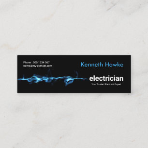Carte De Visite Mini Électricien électrique bleu saisissant de foudre
