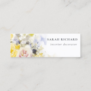 Carte De Visite Mini Élégant Boho Vinatge coloré Rose Floral moderne