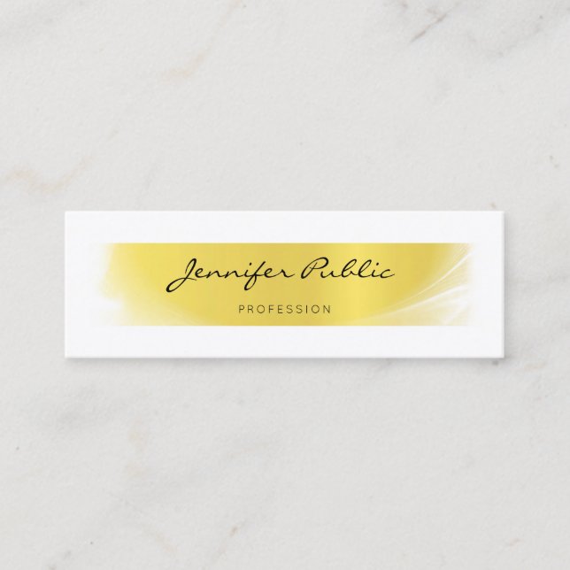 Carte De Visite Mini Elégant Calligraphé Gold Professional Luxe tendanc (Devant)