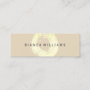 Carte De Visite Mini Elégant cercle brossé or (beige)