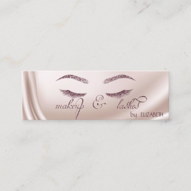Carte De Visite Mini Élégant Chic Chic Shiny, Lashes Parties scintillan (Devant)