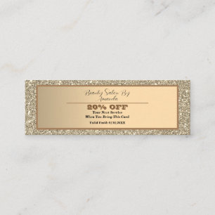 Carte De Visite Mini Élégant Chic Golden Foil Glittery Rabais