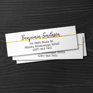 Carte De Visite Mini Élégant Chic Moderne Faux Or Luxe Personnalisé