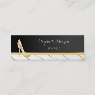 Carte De Visite Mini Élégant Chic Stylish, Noir, Talons