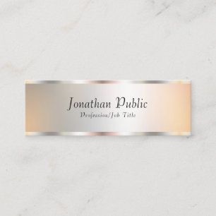 Carte De Visite Mini Elégant Faux Silver Modèle professionnel moderne