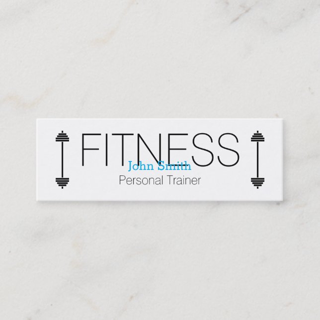 Carte De Visite Mini Élégant formateur de fitness personnel moderne (Devant)