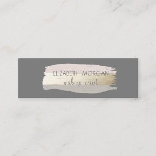 Carte De Visite Mini Élégant Gris Simple, Brosse À Huile
