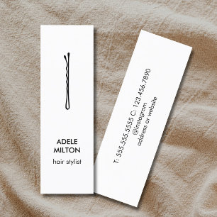 Carte De Visite Mini Élégant minimal noir poil blanc