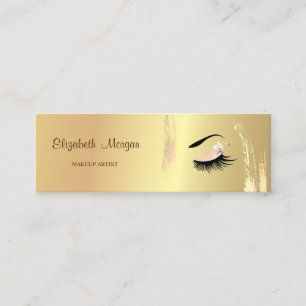 Carte De Visite Mini Élégant Moder, Brosse d'or, Lashes, Maquillage
