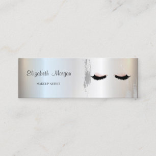 Carte De Visite Mini Elégant moderne, Brosse Argent, Lashes, Maquillage