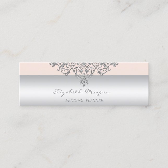 Carte De Visite Mini Élégant Moderne Charme Professionnel, Dentelle (Devant)