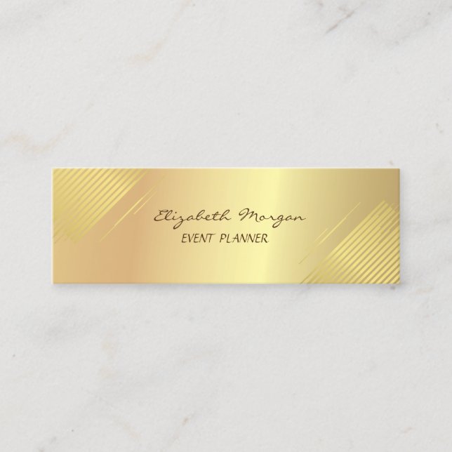 Carte De Visite Mini Elégant Moderne, Faux Gold, Grandes (Devant)
