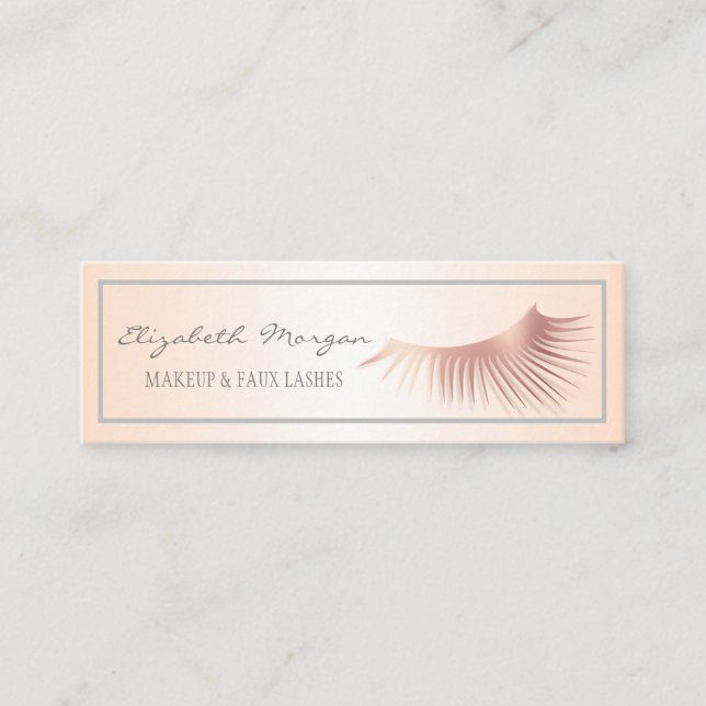 Carte De Visite Mini Elégant Moderne Faux Lashes Professionnel, Cadre (Devant)