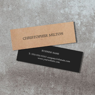 Carte De Visite Mini Élégant Moderne Papier Kraft Faux Noir Consultant