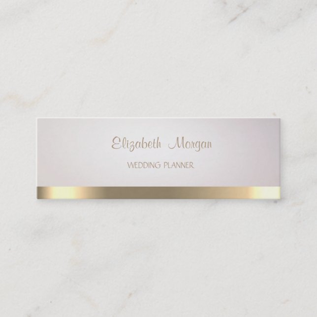 Carte De Visite Mini Élégant Moderne Simple Faux Gold Stripe (Devant)