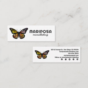 Carte De Visite Mini Elégant Monarch Butterfly Esthetician Beauty Salon