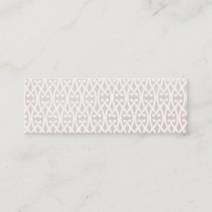Carte De Visite Mini Elégant Motif en treillis beige et blanc