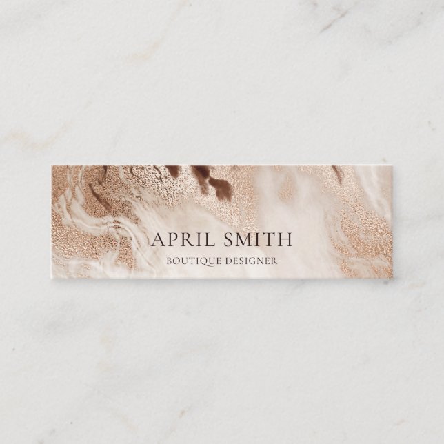 Carte De Visite Mini Elégant Or Parties scintillant Agate Marbre Textur (Devant)
