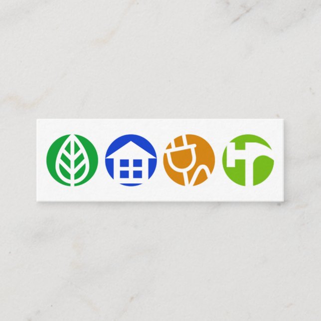 Carte De Visite Mini Élégant panneau de construction générale ronde (Devant)