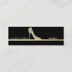 Carte De Visite Mini Élégant professionnel, Diamants d'or hauts talons