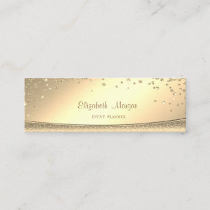 Carte De Visite Mini Élégant Professionnel Élégant Or Diamants