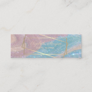 Carte De Visite Mini Élégant professionnel, Faux Gold Frame, Marbre