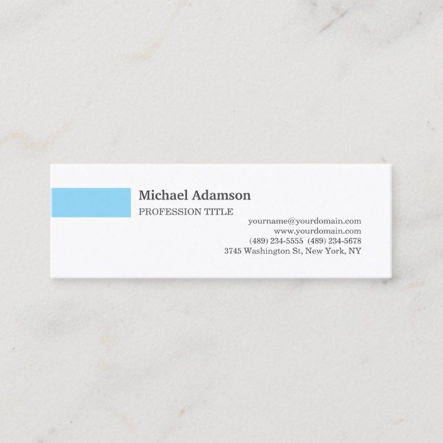 Carte De Visite Mini Élégant profil minimaliste simple (Devant)