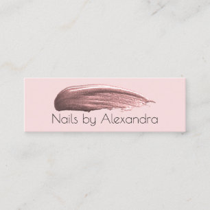 Carte De Visite Mini Élégant rose vernis à ongles rose pastel