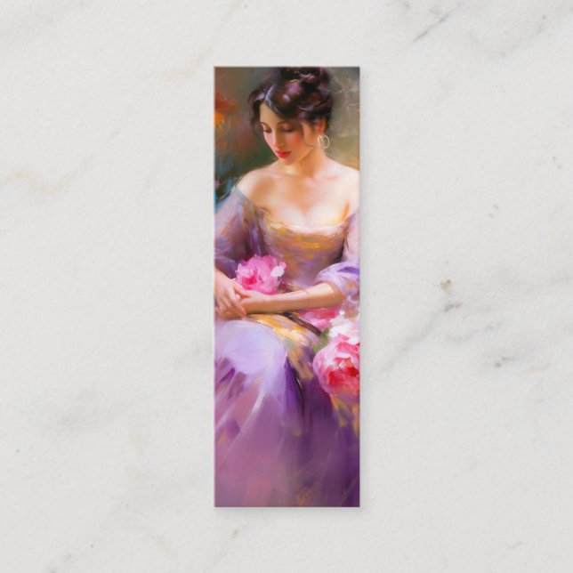 Carte De Visite Mini Élégant Signet Portrait (Devant)