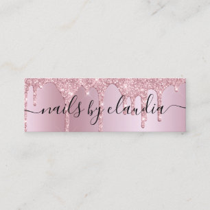 Carte De Visite Mini Élégant style rose rose or parties scintillant g