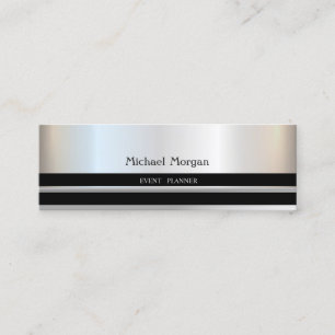 Carte De Visite Mini Élégant Tendance  Professionnel, Argent, Rayé