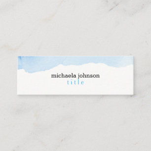 Carte De Visite Mini Elégante aquarelle BLUE minimale