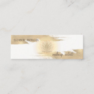 Carte De Visite Mini Élégante Brosse à huile moderne, Gold Lotus