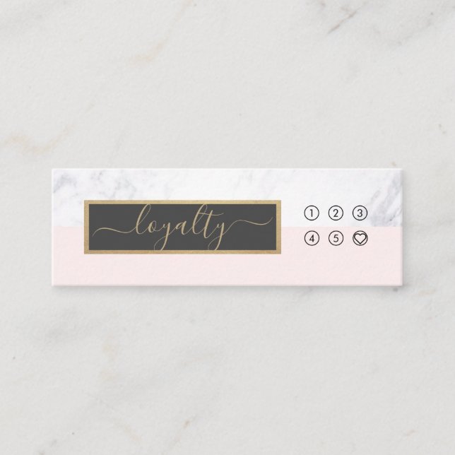 Carte De Visite Mini Élégante calligraphie moderne Blush & Grey Loyalty (Devant)