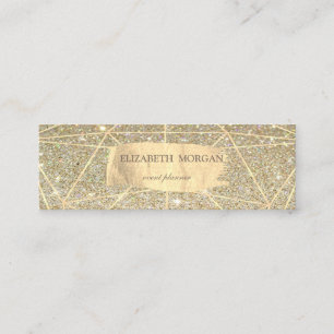 Carte De Visite Mini Élégante Glitterie Gold Brush Stroke géométrique