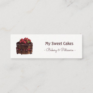 Carte De Visite Mini Élégante pâtisserie chocolat aquarelle