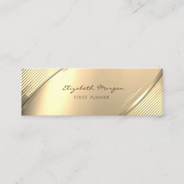 Carte De Visite Mini Elégante tendance, Faux Gold Stripes (Devant)