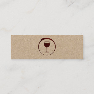Carte De Visite Mini Elégante Tige de vin rouge avec Verre de vin