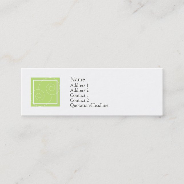 Carte De Visite Mini Elise - vert (Devant)