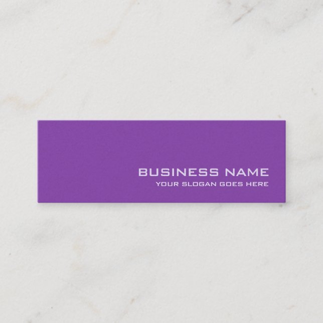 Carte De Visite Mini Elite Purple Plain Moderne Pearl Finish Salon Luxe (Devant)