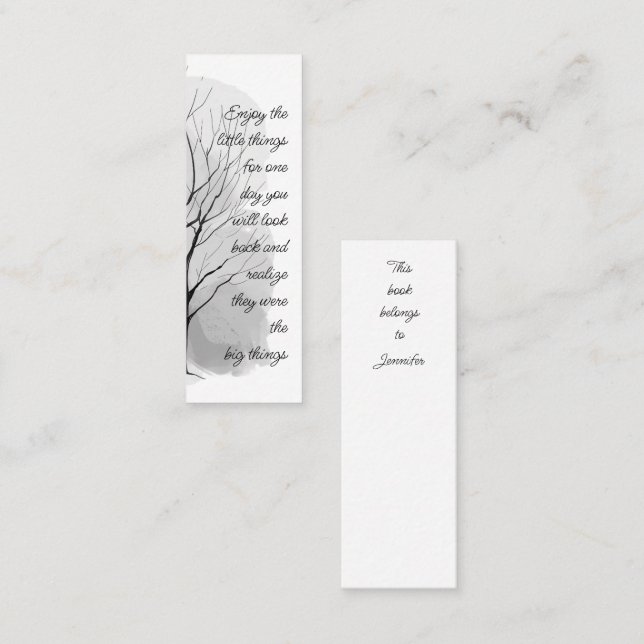 Carte De Visite Mini Enjoy Little Things Inspirational Life Quote  (Devant / Derrière)