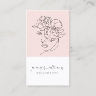 Carte De Visite Mini-esthétique Visage Logo Maquillage Artiste Ros