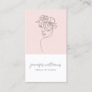 Carte De Visite Mini-esthétique Visage Logo Maquillage Artiste Ros