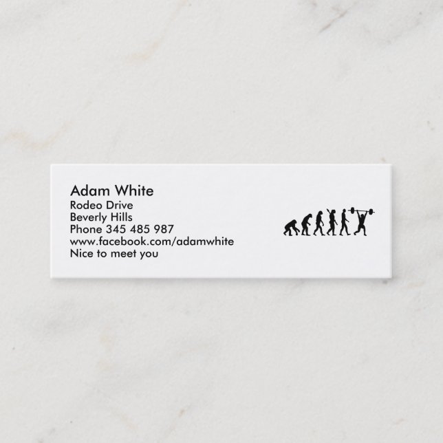 Carte De Visite Mini Évolution d'haltérophilie (Devant)