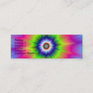Carte De Visite Mini Explosion en bleu vert et rose