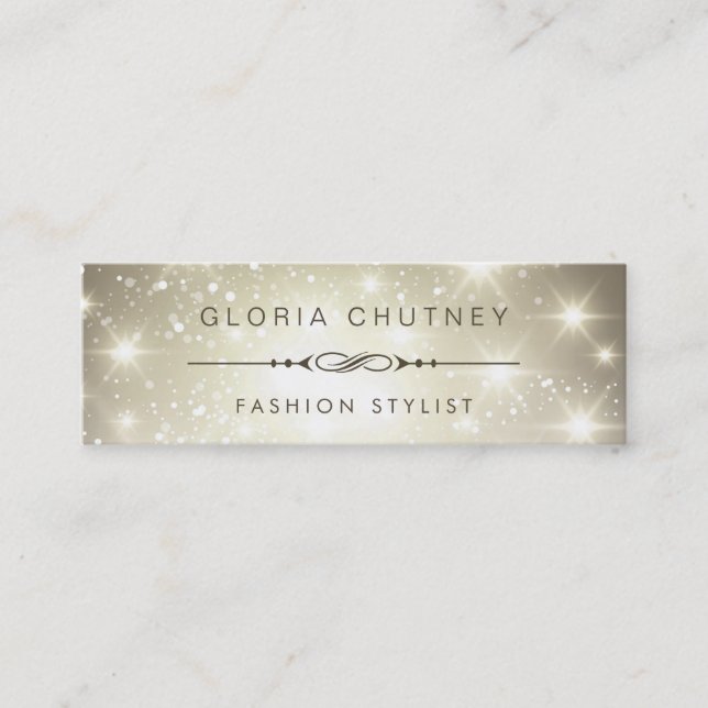 Carte De Visite Mini Fashion Stylist - Parties scintillant de bouquetin (Devant)