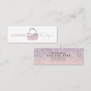 Carte De Visite Mini Faux Glitter Boutique Logo de sac à main