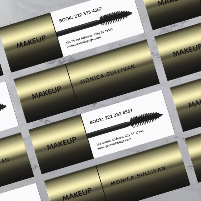 Carte De Visite Mini Faux mascara brush makeup artist (Créateur téléchargé)