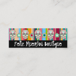 Carte De Visite Mini Feliz Muertos - crâne maigre fait sur commande