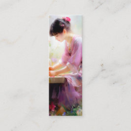 Carte De Visite Mini Fille dans le jardin des fleurs